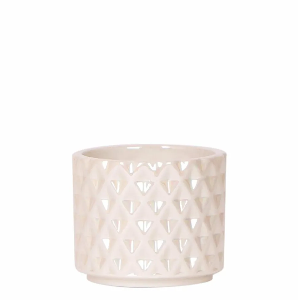 LA GREEN TOUCH - Pot diamond pearl en travertin