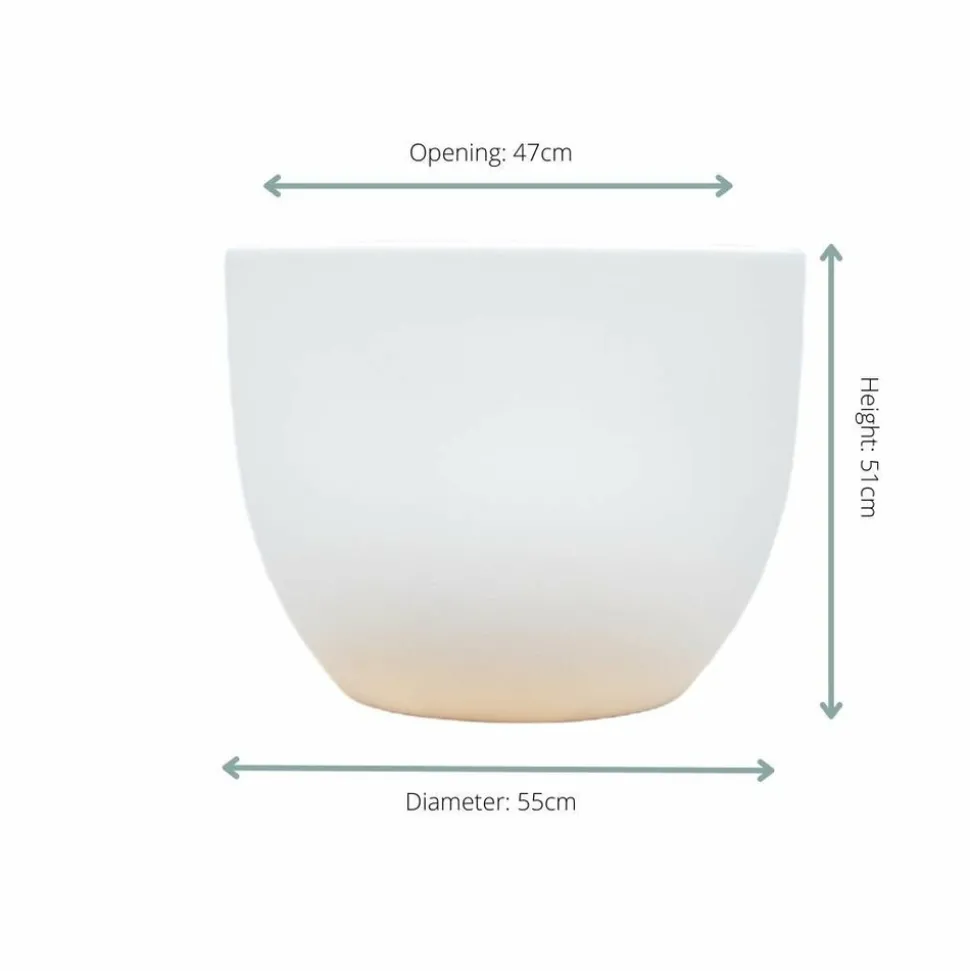 LA GREEN TOUCH - Pot eggy blanc 55cm