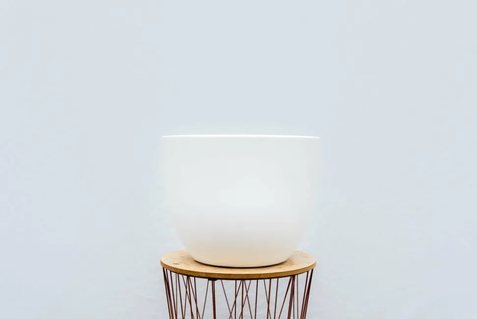 LA GREEN TOUCH - Pot eggy blanc 55cm