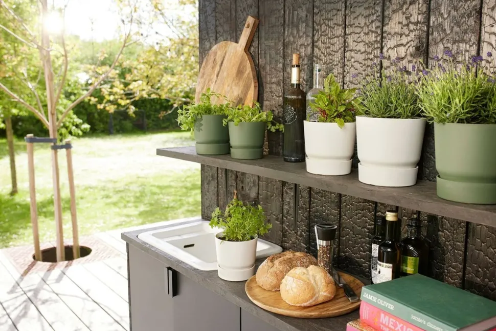 LA GREEN TOUCH - Pot elho greenville rond blanc 14 cm
