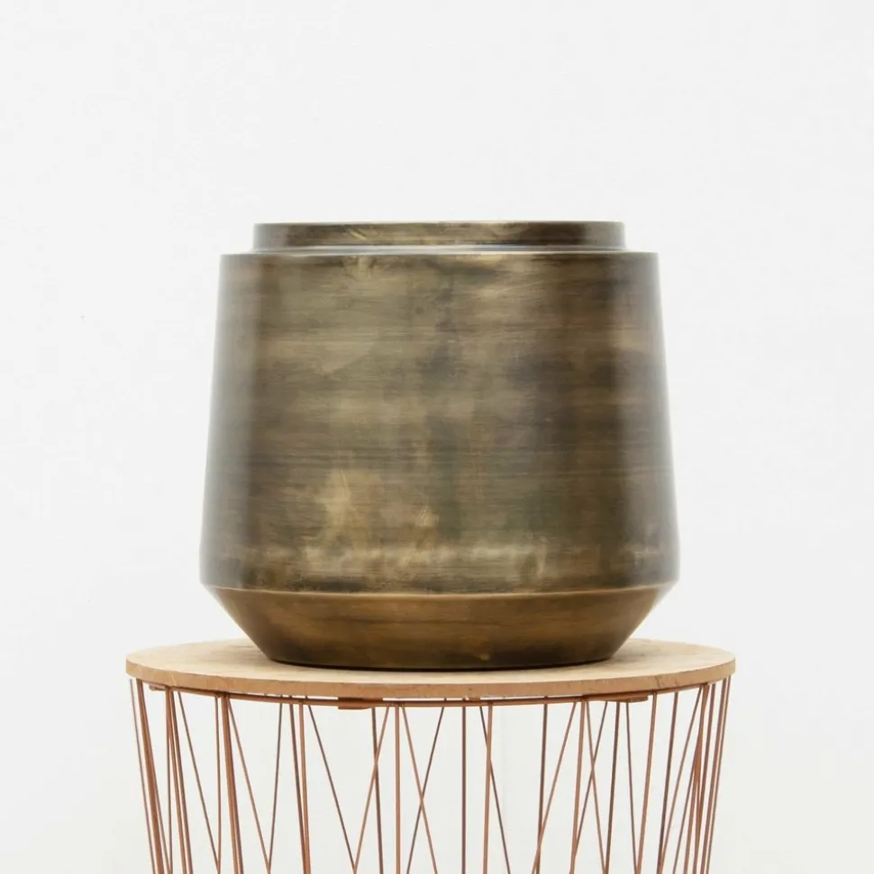 LA GREEN TOUCH - Pot indigo vintage or 46 cm