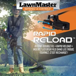 LAWNMASTER - Débroussailleuse thermique 26cc 4 en 1 avec démarrage électrique - lawnmaster