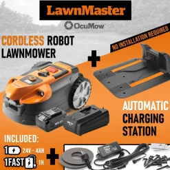 LAWNMASTER - Robot tondeuse autonome 24v avec station de charge, sans fil périmétrique - le r