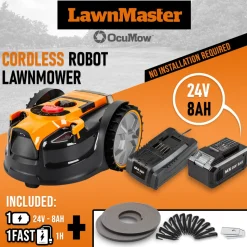 LAWNMASTER - Robot tondeuse autonome 24v - 8ah sans fil périmétrique - le robot le plus simpl
