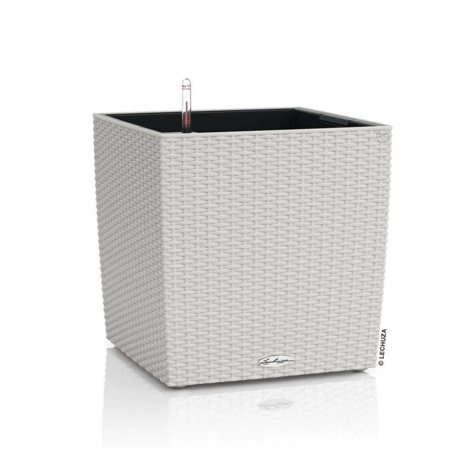 LECHUZA - Pot Cube Cottage 50 - kit complet, gris clair