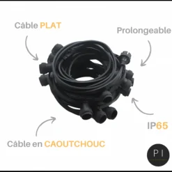 LEDMAXX - Guirlande guinguette 50m 50 douilles e27 professionnelle extensible ip65 exterieur