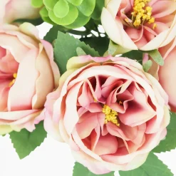 LIGNE DECO - Bouquet artificiel de pivoines 32cm rose lot de 2