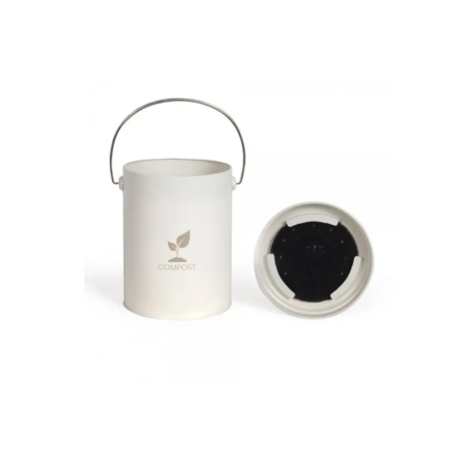 Livoo seau à compost de cuisine crème 6l - mes154c