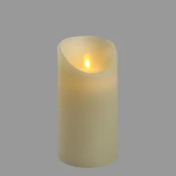 LOTTI - Bougie led en cire ivoire à piles flamme en mouvement h15cm blanc chaud timer lotti