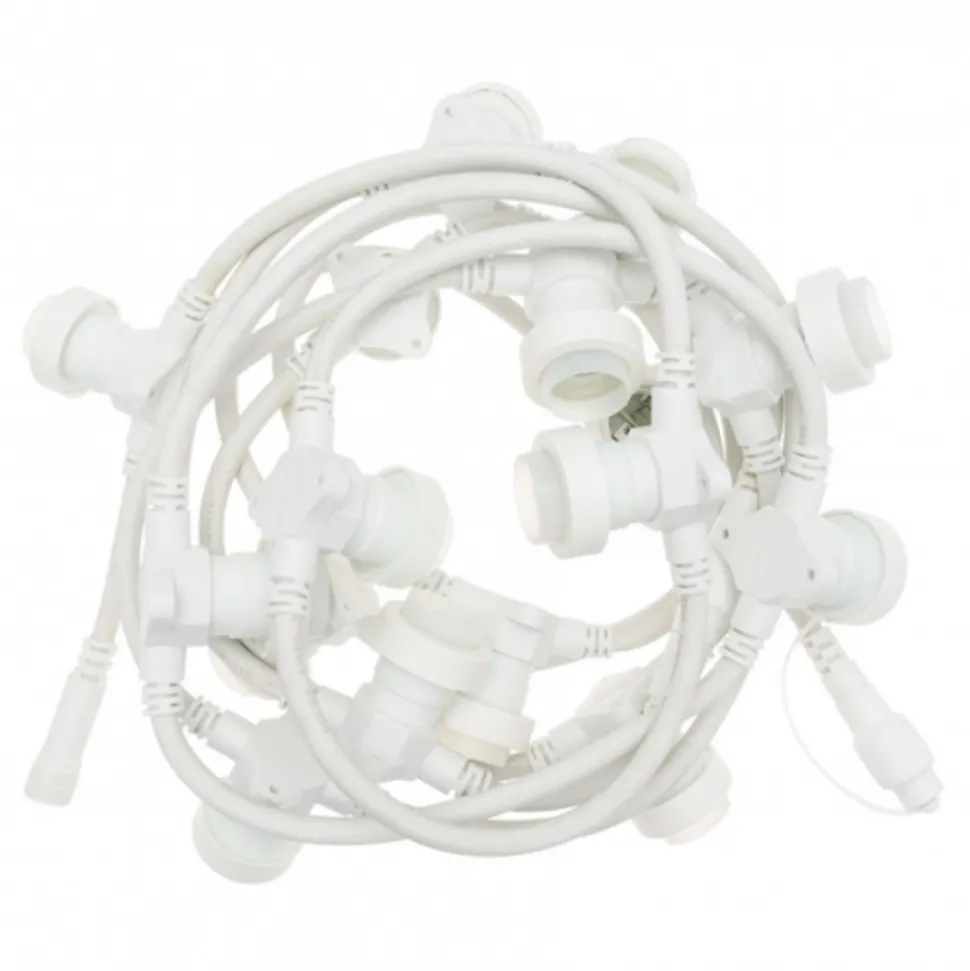 LOTTI - Guirlande guinguette câble blanc 5m 16 douilles e27 connectable 230v luxa professionnelle lotti