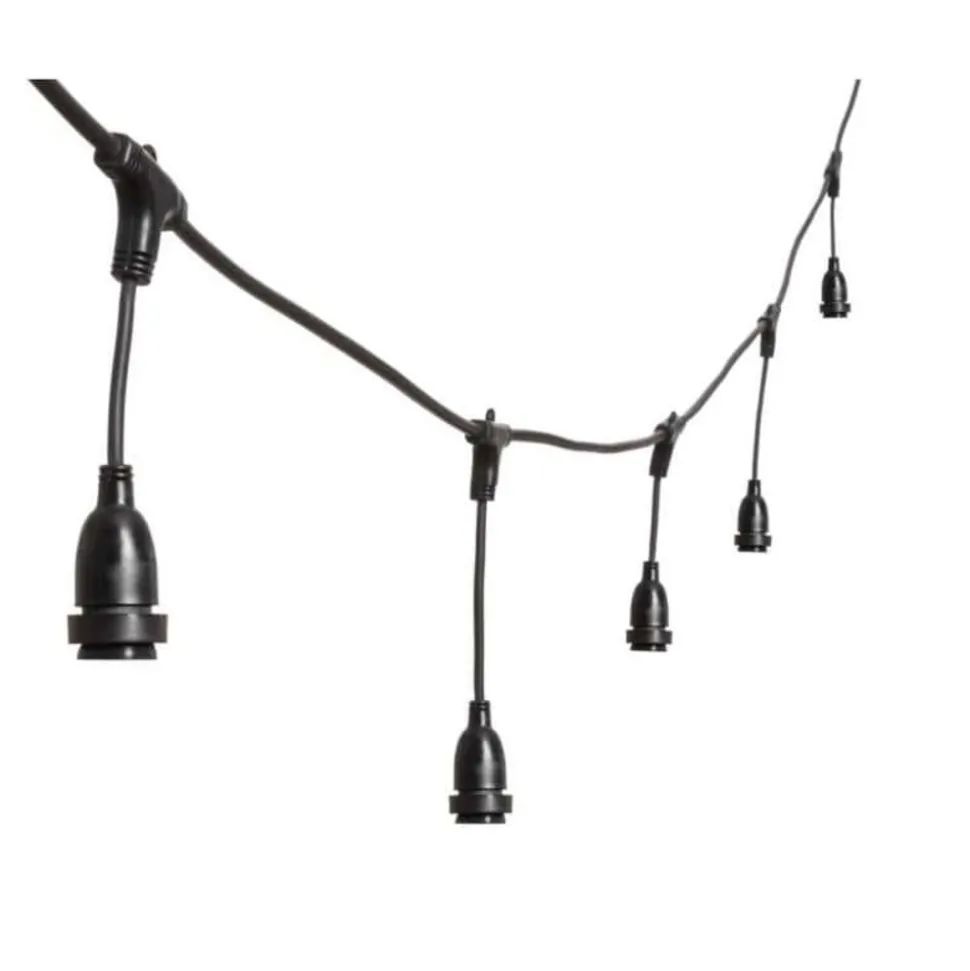 LOTTI - Guirlande guinguette stalactite 5m hauteur 30cm 8 douilles e27 cable noir luxa 230v ip44 lotti