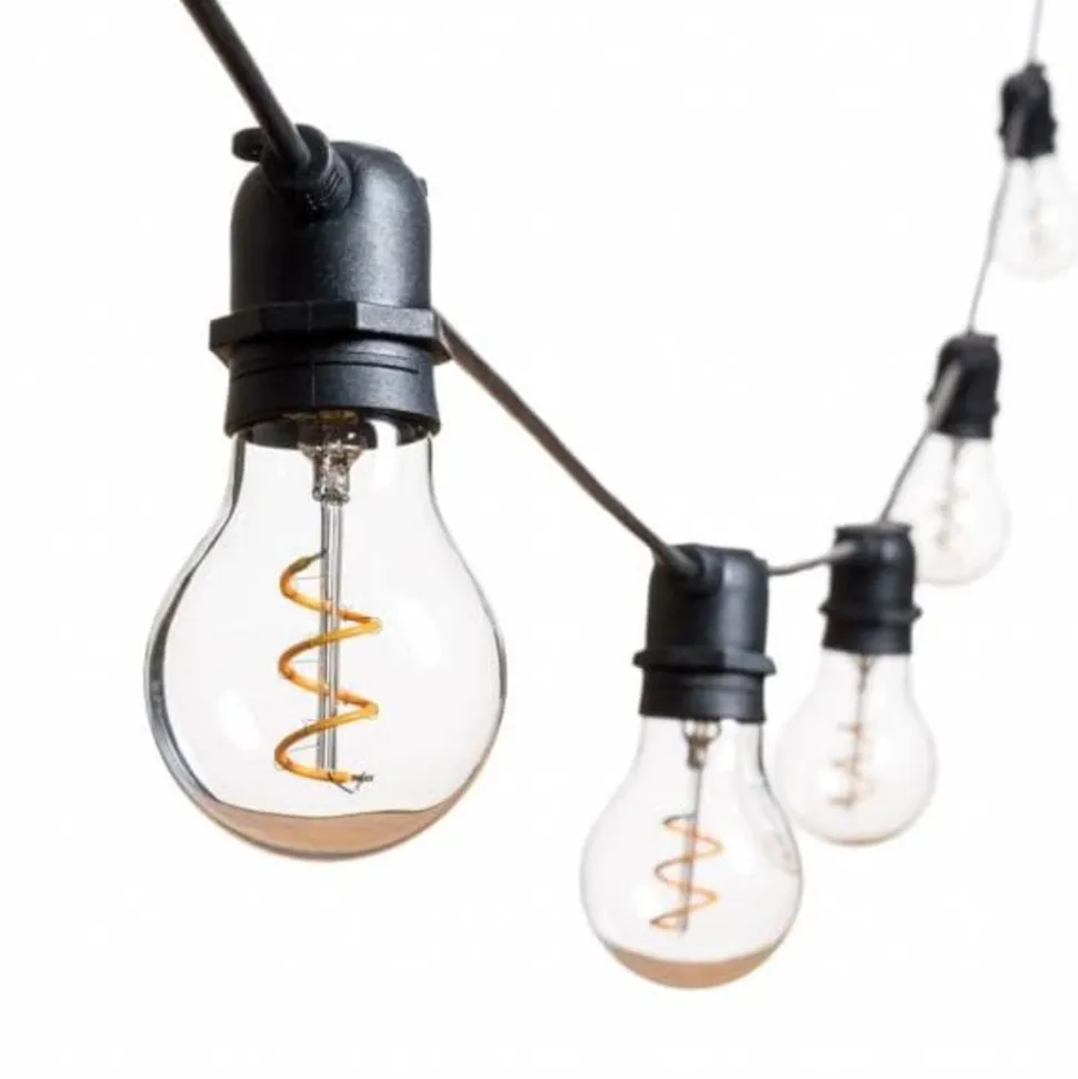 LOTTI - Guirlande guinguette vintage extérieur filament spirale blanc chaud basse tension 36v 5m 10 led extensible lotti