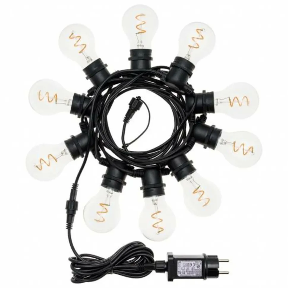 LOTTI - Guirlande guinguette vintage extérieur filament spirale blanc chaud basse tension 36v 5m 10 led extensible lotti