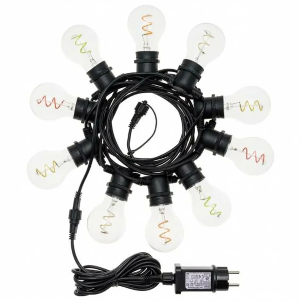 LOTTI - Guirlande guinguette multicolore filament spirale basse tension 36v 5m prolongeable extérieur lotti