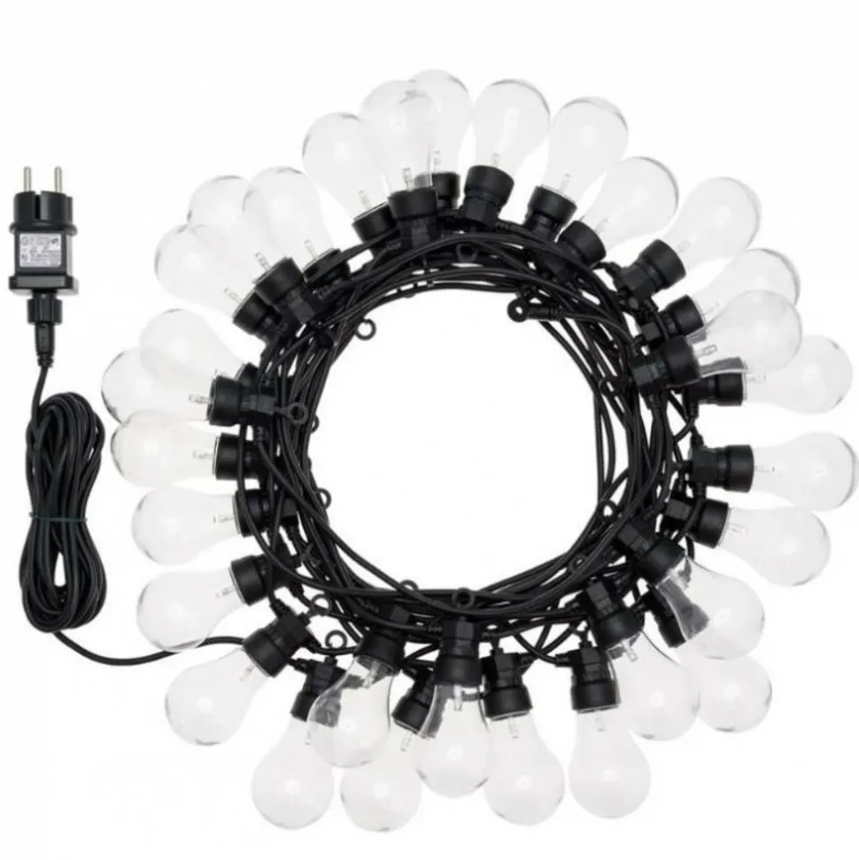 LOTTI - Guirlande lumineuse guinguette 12m 30 ampoules transparente blanc chaud chic lotti