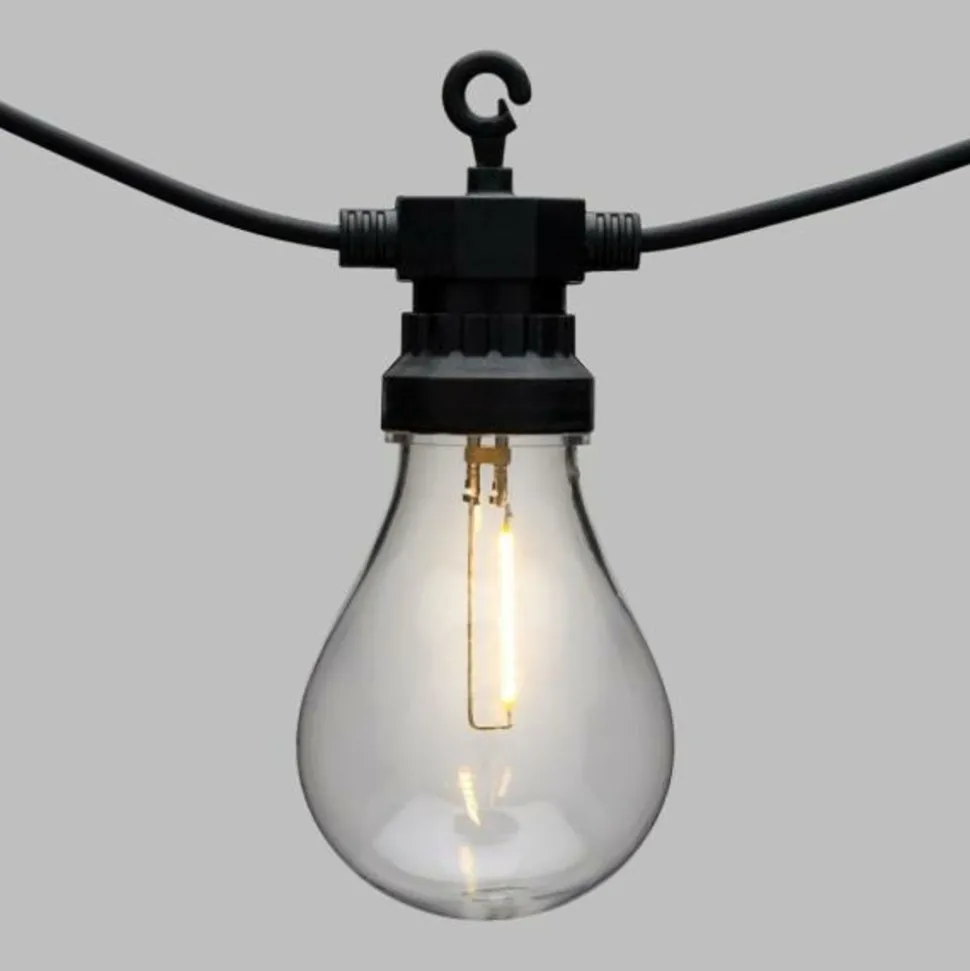LOTTI - Guirlande lumineuse style guinguette 5m 10 ampoules poire led filament blanc chaud prolongeable 24v lotti