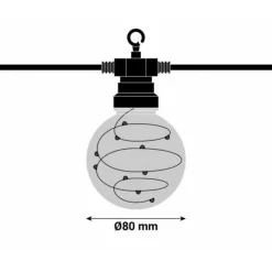 LOTTI - Guirlande style guinguette vintage 5m 10 globes g80 fil lumineux micro led blanc chaud 31v lotti
