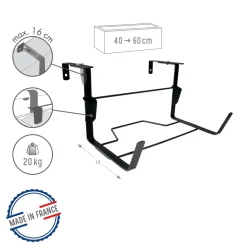LOUIS MOULIN - Support jardinière à fixations réglables, en métal anthracite 40-60 cm