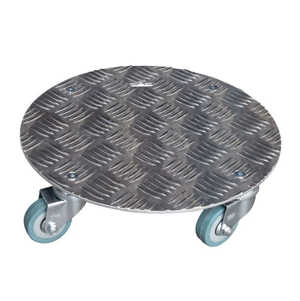 LOUIS MOULIN - Support poterie avec 4 roulettes, en aluminium Ø 30 cm