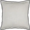 LOVELY CASA - Lovely casa - coussin coton volant plat feston noir