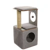 LULU S WORLD - Arbre à Chat "Cubox Duplex" gris - L. 38 x l. 38 x H. 75 cm