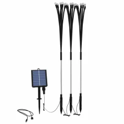 LUMISKY - Lot de 18 torches solaires 180 boules lyra noir plastique h70cm