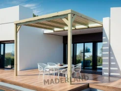 MADERLAND - Pergola adossée en bois montpellier 300 x 300 cm