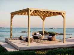 MADERLAND - Pergola en bois toulouse avec toit semi-ouvert 500 x 300 cm