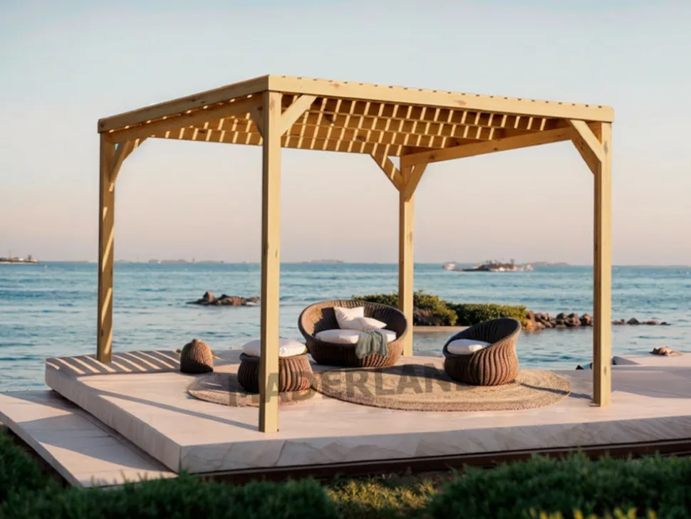 MADERLAND - Pergola en bois toulouse avec toit semi-ouvert 500 x 300 cm