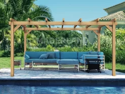 MADERLAND - Pergola en bois autoportante - modèle valencia - 400 x 400 cm