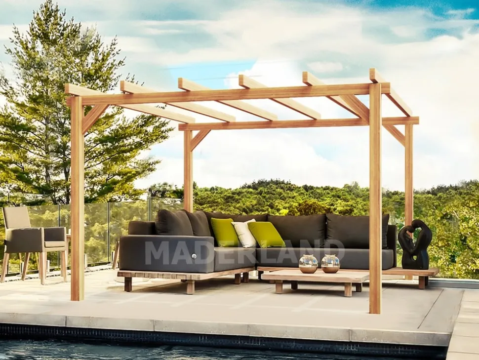 MADERLAND - Pergola en bois autoportante - modèle linares - 500 x 300 cm