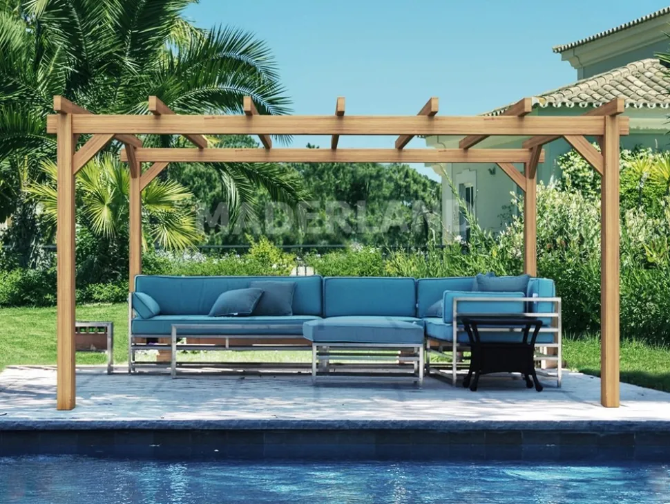 MADERLAND - Pergola en bois autoportante - modèle valencia - 400 x 300 cm