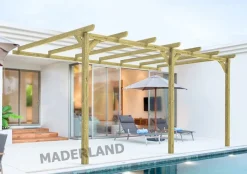 MADERLAND - Pergola en bois adossée - modèle oviedo - 600 x 420 cm