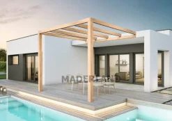 MADERLAND - Pergola en bois adossée - modèle burgos - 600 x 300 cm