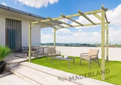 MADERLAND - Pergola en bois autoportante - modèle barcelona - 300 x 300 cm