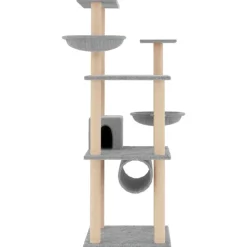MAISON EXCLUSIVE - Arbre à chat avec griffoirs en sisal gris clair 141 cm
