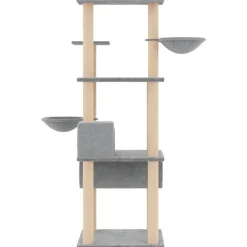 MAISON EXCLUSIVE - Arbre à chat avec griffoirs en sisal gris clair 141 cm