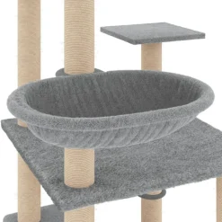MAISON EXCLUSIVE - Arbre à chat avec griffoirs en sisal gris clair 141 cm
