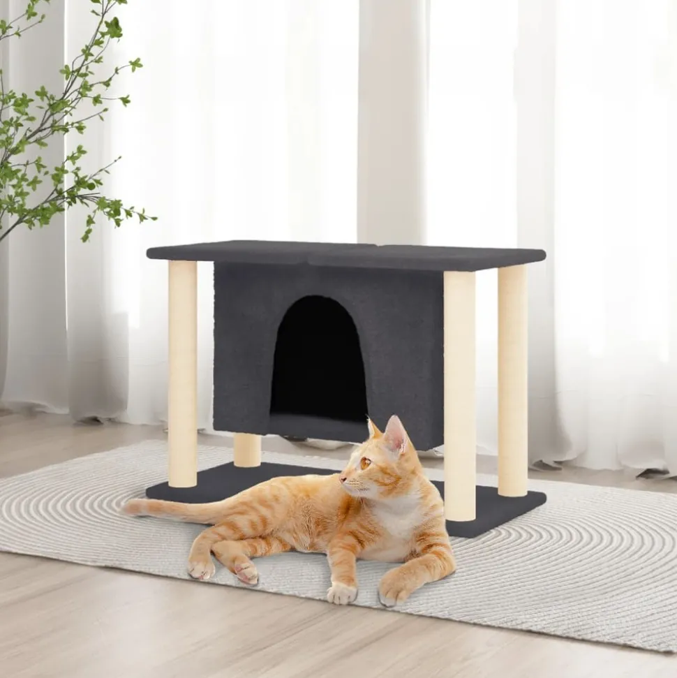 MAISON EXCLUSIVE - Arbre à chat avec griffoirs en sisal gris foncé 50 cm