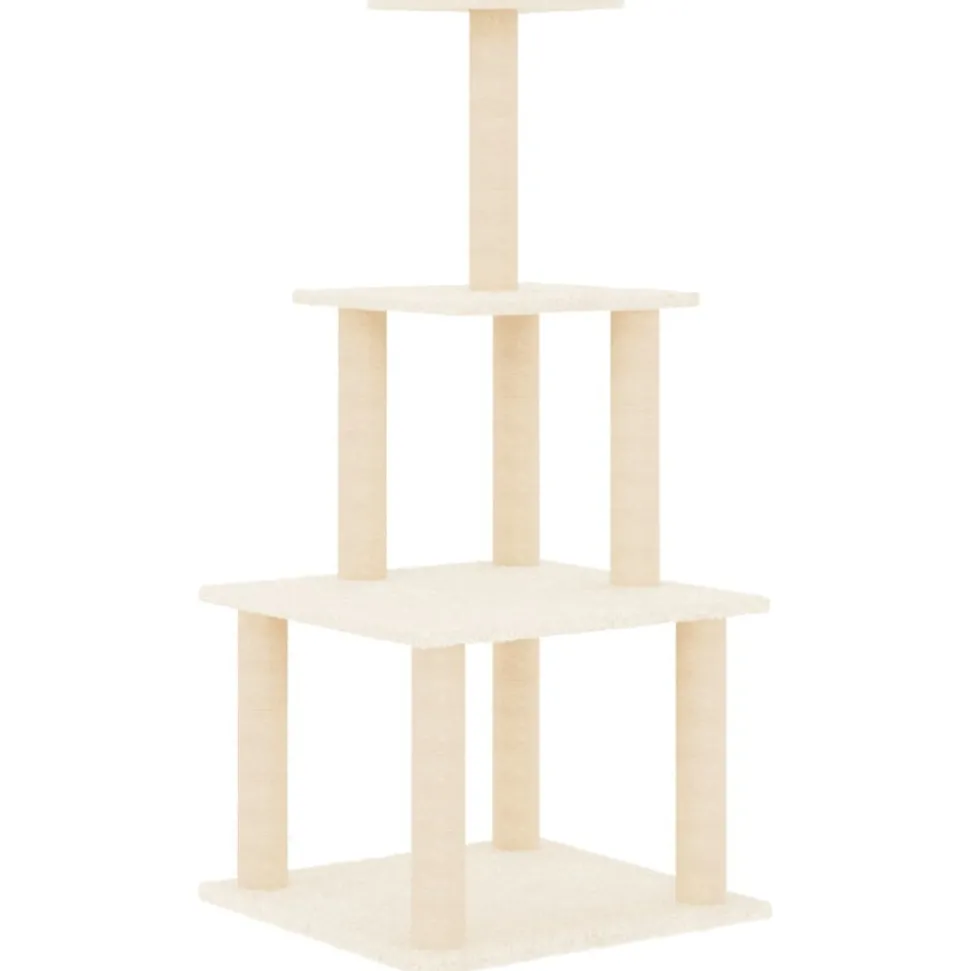 MAISON EXCLUSIVE - Arbre à chat avec griffoirs en sisal crème 111 cm