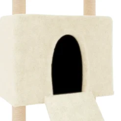 MAISON EXCLUSIVE - Arbre à chat avec griffoirs en sisal crème 153 cm