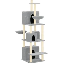 MAISON EXCLUSIVE - Arbre à chat avec griffoirs en sisal gris clair 180 cm
