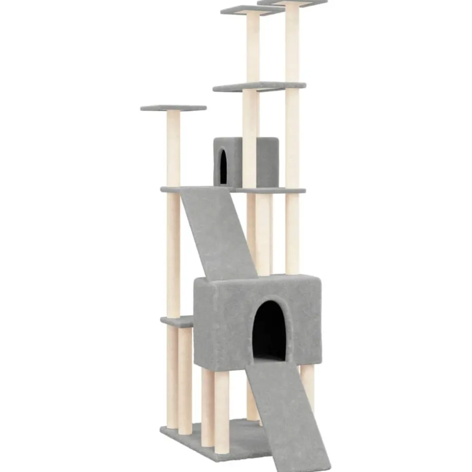 MAISON EXCLUSIVE - Arbre à chat avec griffoirs en sisal gris clair 190 cm