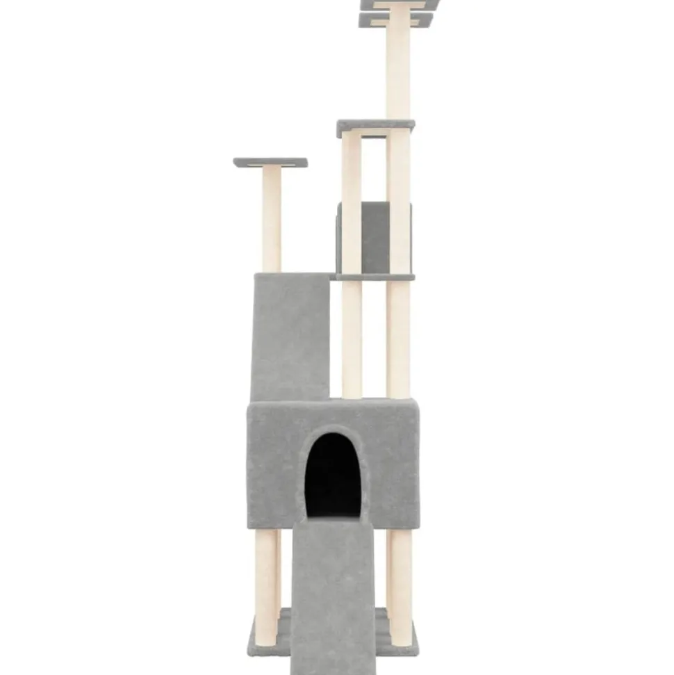 MAISON EXCLUSIVE - Arbre à chat avec griffoirs en sisal gris clair 190 cm