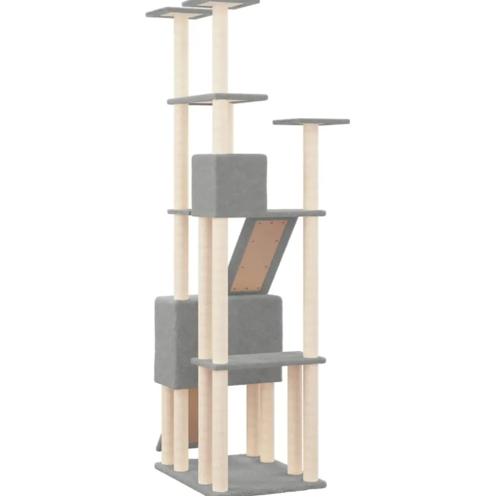 MAISON EXCLUSIVE - Arbre à chat avec griffoirs en sisal gris clair 190 cm