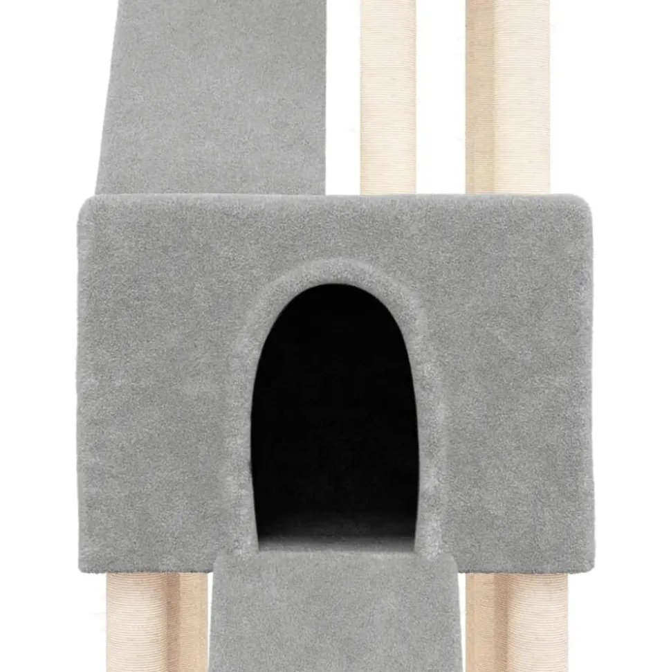 MAISON EXCLUSIVE - Arbre à chat avec griffoirs en sisal gris clair 190 cm