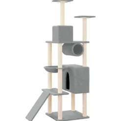 MAISON EXCLUSIVE - Arbre à chat avec griffoirs en sisal gris clair 168 cm