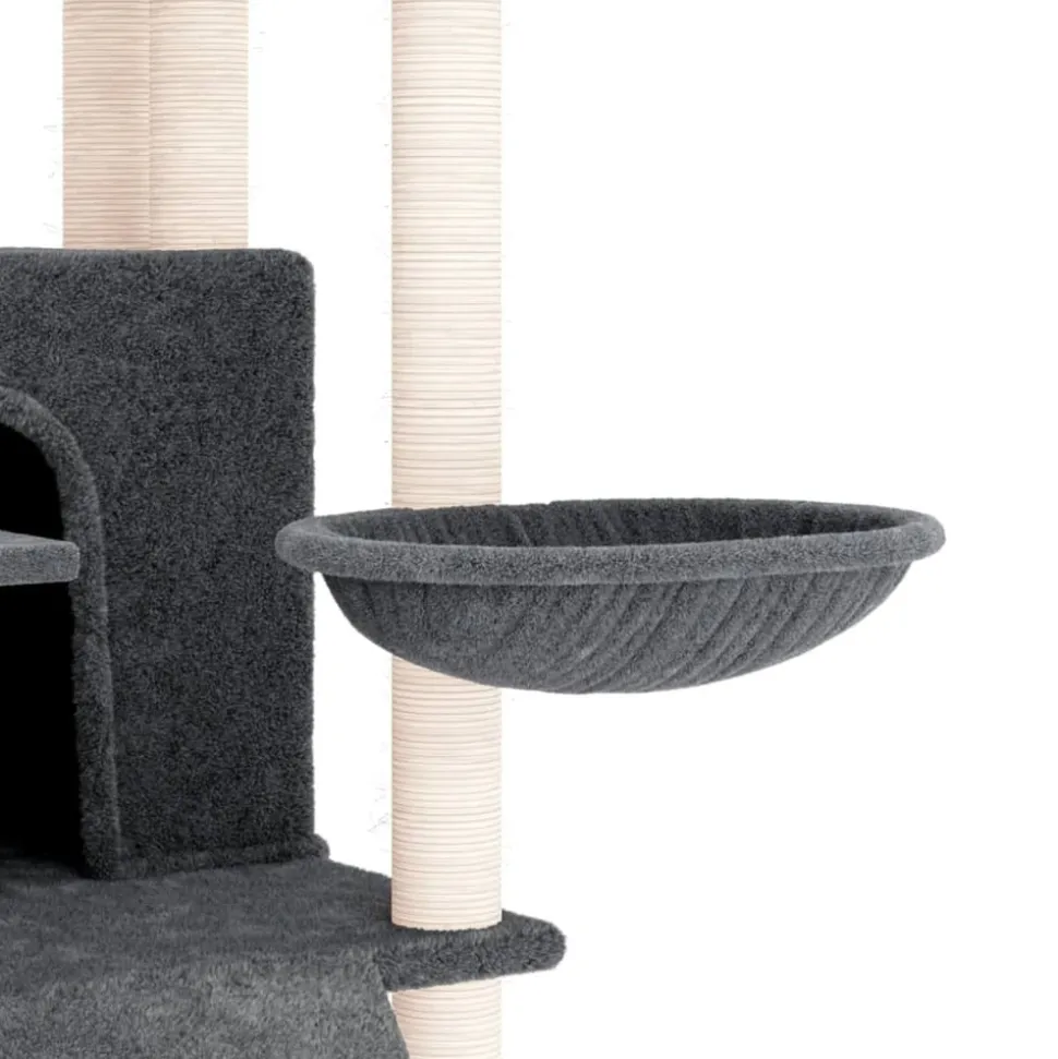 MAISON EXCLUSIVE - Arbre à chat avec griffoirs en sisal gris foncé 154 cm