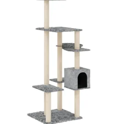 MAISON EXCLUSIVE - Arbre à chat avec griffoirs en sisal gris clair 142 cm
