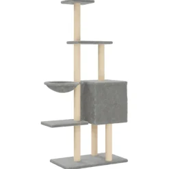 MAISON EXCLUSIVE - Arbre à chat avec griffoirs en sisal gris clair 145 cm